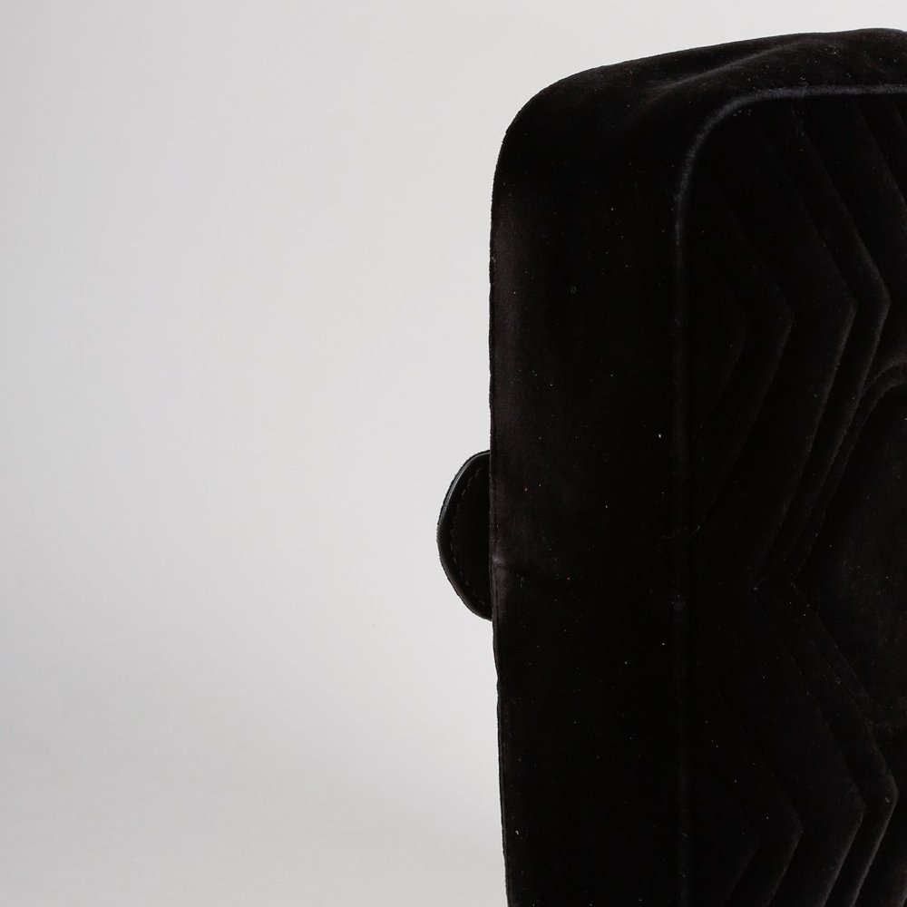SOLD Gucci Black Velvet Matelassé GG Marmont Mini Bag - Picture 4 of 11